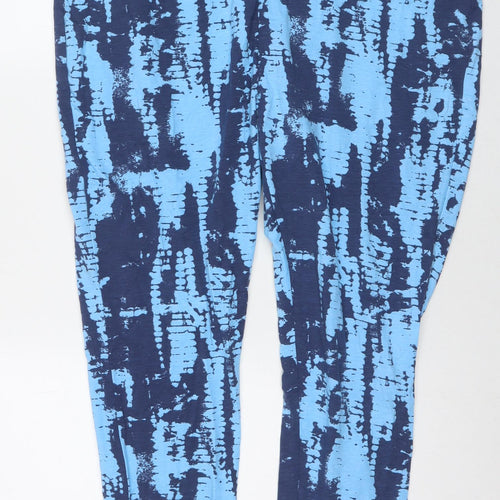 JD Williams Womens Blue Geometric Polyester Trousers Size 22 L28 in Regular - Size 22-24