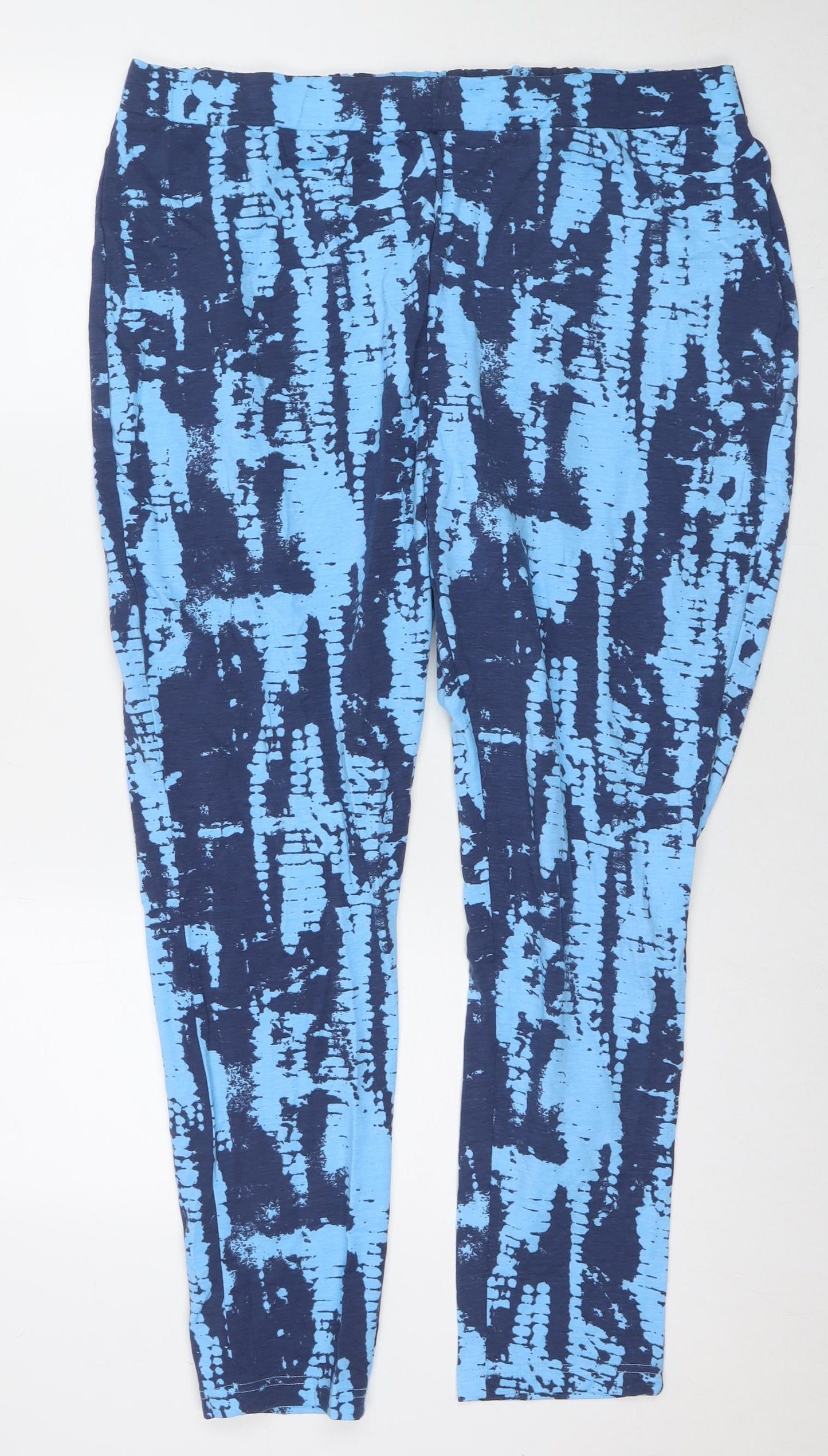 JD Williams Womens Blue Geometric Polyester Trousers Size 22 L28 in Regular - Size 22-24