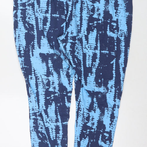 JD Williams Womens Blue Geometric Polyester Trousers Size 22 L28 in Regular - Size 22-24