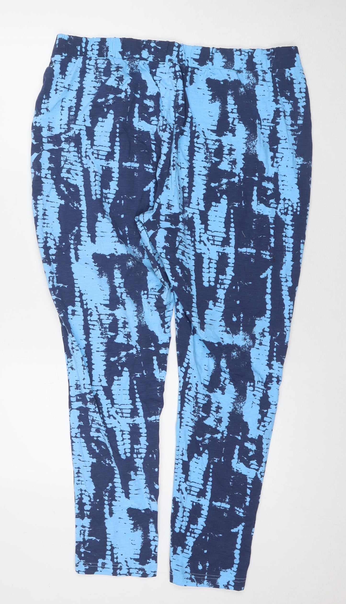 JD Williams Womens Blue Geometric Polyester Trousers Size 22 L28 in Regular - Size 22-24