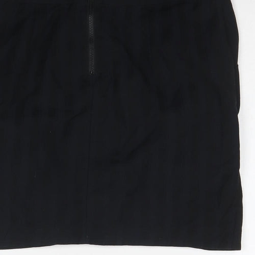 Miss Selfridge Womens Black Polyester A-Line Skirt Size 10 Zip