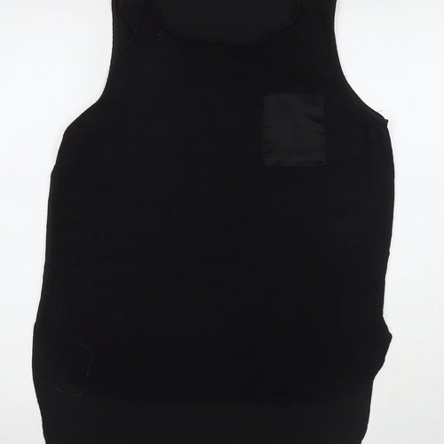 New Look Womens Black Polyester Basic Tank Size 12 Round Neck