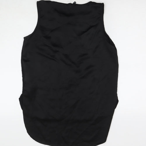 New Look Womens Black Polyester Basic Tank Size 12 Round Neck