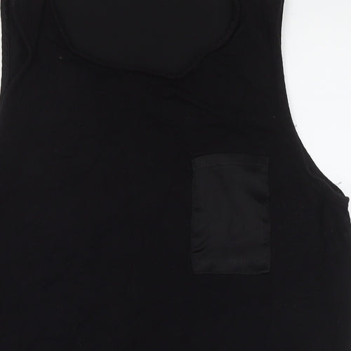 New Look Womens Black Polyester Basic Tank Size 12 Round Neck