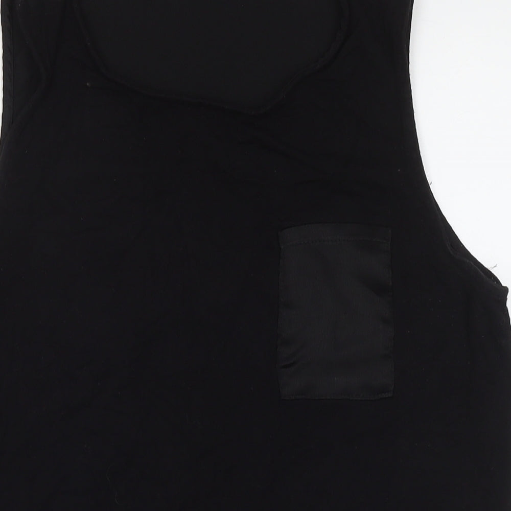 New Look Womens Black Polyester Basic Tank Size 12 Round Neck