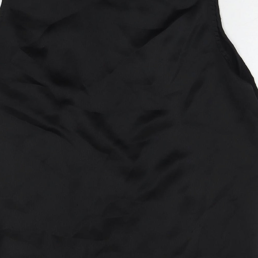 New Look Womens Black Polyester Basic Tank Size 12 Round Neck