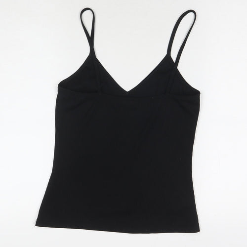 Boohoo Womens Black Polyester Basic Tank Size 10 V-Neck