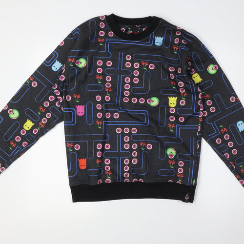 Insanity Womens Multicoloured Polyester Pullover Sweatshirt Size S - Pac Man