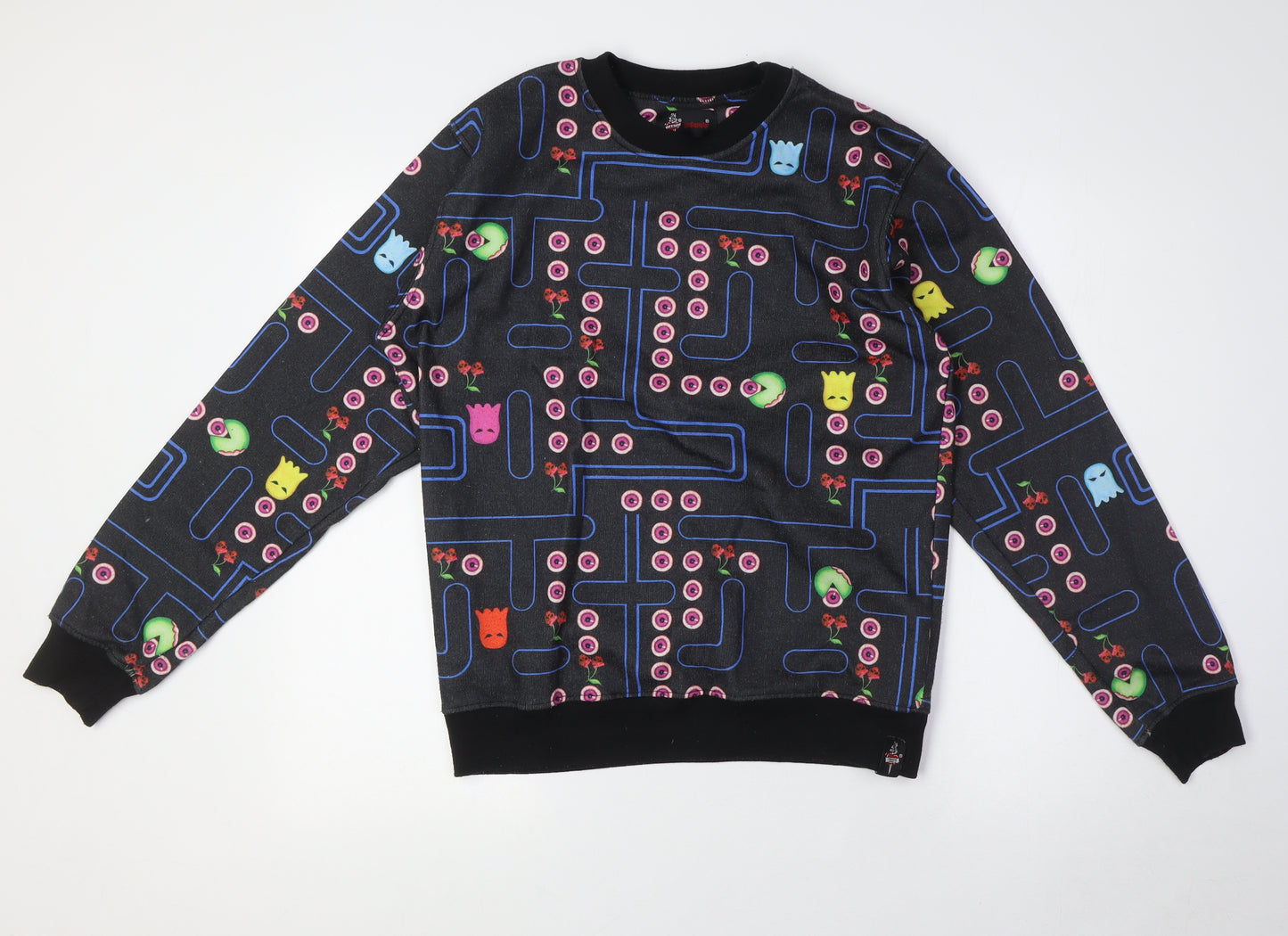 Insanity Womens Multicoloured Polyester Pullover Sweatshirt Size S - Pac Man