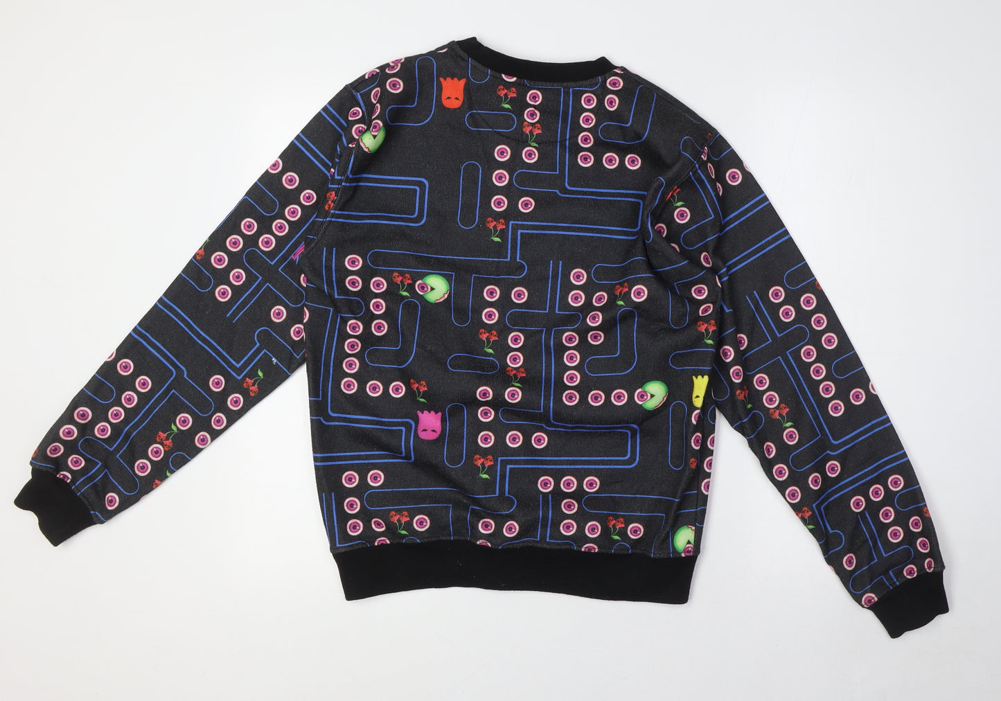 Insanity Womens Multicoloured Polyester Pullover Sweatshirt Size S - Pac Man