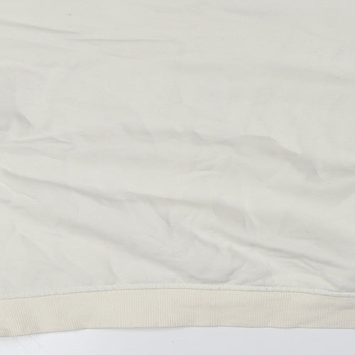 Zara Womens Ivory Cotton Pullover Sweatshirt Size M