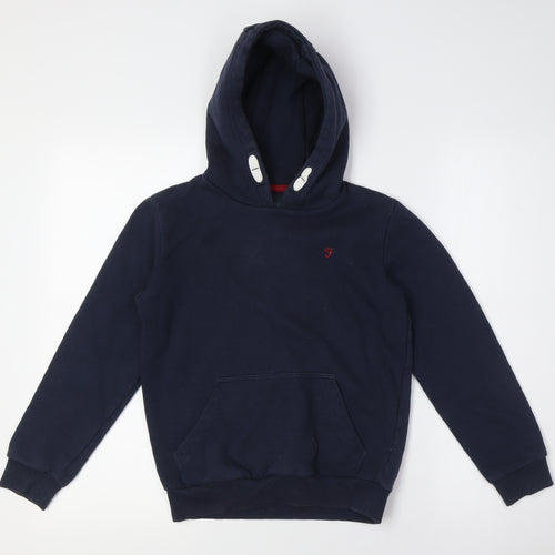 Farah Boys Blue Cotton Pullover Hoodie Size 10-11 Years