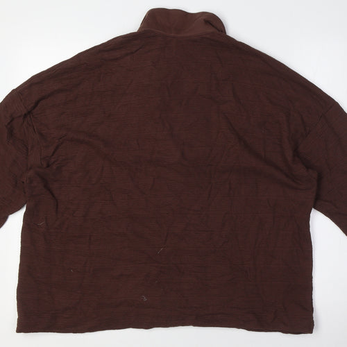 Marks and Spencer Womens Brown Collared Cotton Pullover Jumper Size 20