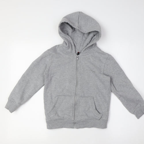 flipback Boys Grey Polyester Full Zip Hoodie Size 8 Years Zip
