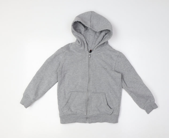 flipback Boys Grey Polyester Full Zip Hoodie Size 8 Years Zip
