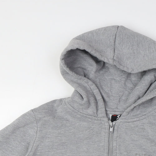 flipback Boys Grey Polyester Full Zip Hoodie Size 8 Years Zip