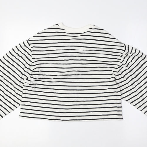 Marks and Spencer Girls Ivory Crew Neck Spotted Cotton Pullover Jumper Size 10-11 Years