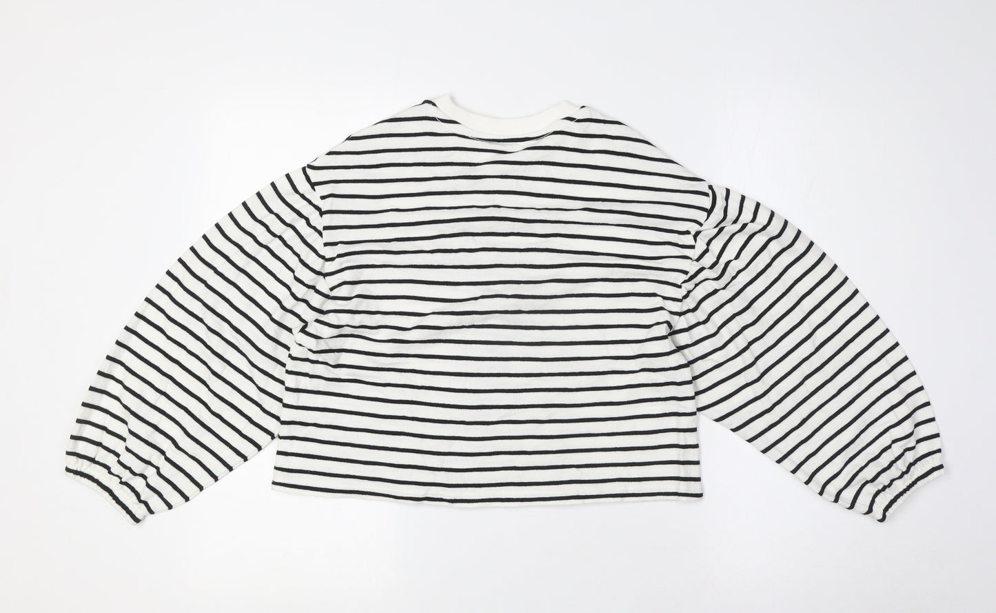 Marks and Spencer Girls Ivory Crew Neck Spotted Cotton Pullover Jumper Size 10-11 Years