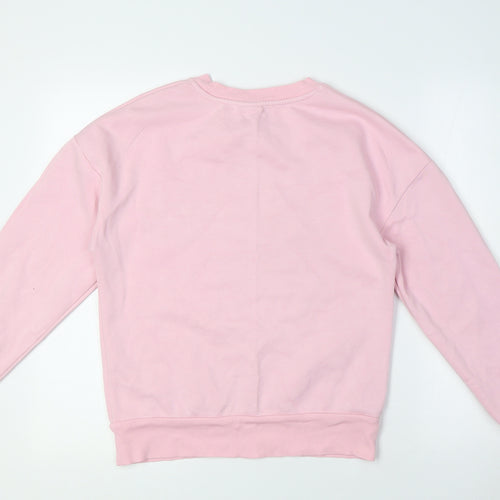 Disney Girls Pink Cotton Pullover Sweatshirt Size 12-13 Years - Mickey Mouse