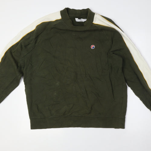 Topshop Mens Green Cotton Pullover Sweatshirt Size L