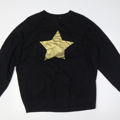 Fruit of the Loom Womens Black Cotton Pullover Sweatshirt Size XL - Gold Star