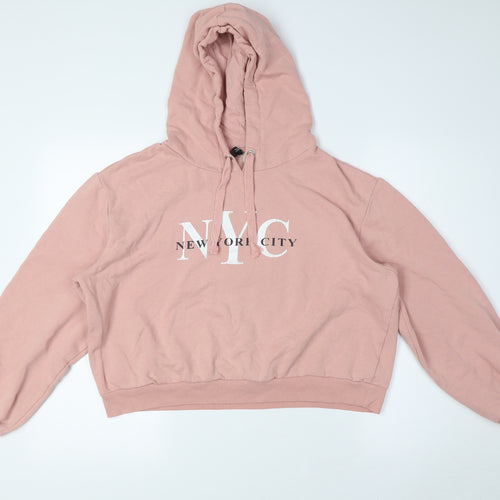 Divided Womens Pink Cotton Pullover Hoodie Size M - NYC