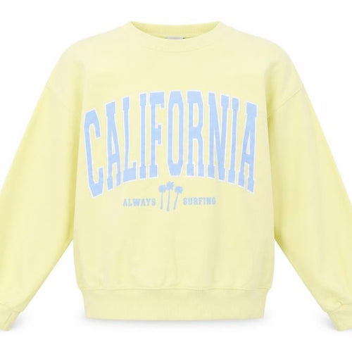 Zara Girls Yellow Cotton Pullover Sweatshirt Size 13-14 Years - California