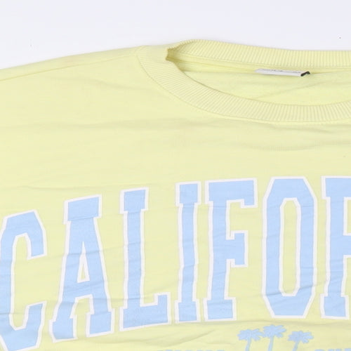 Zara Girls Yellow Cotton Pullover Sweatshirt Size 13-14 Years - California