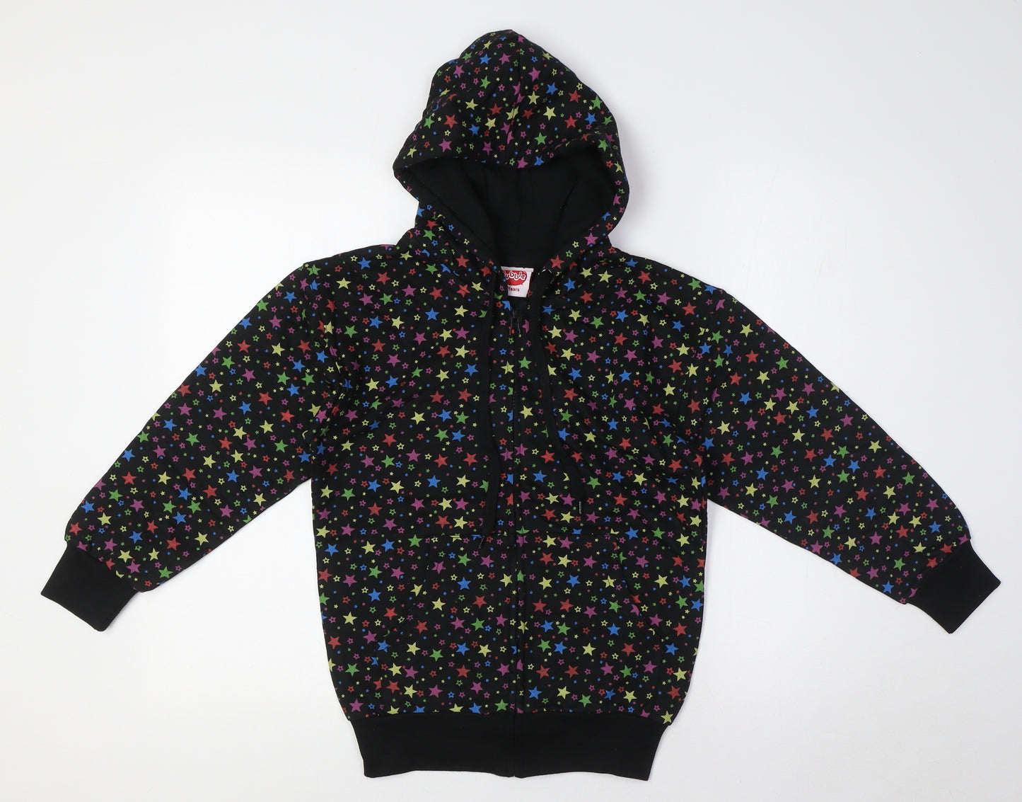 Bubble Girls Multicoloured Cotton Full Zip Hoodie Size 8 Years Zip - Stars