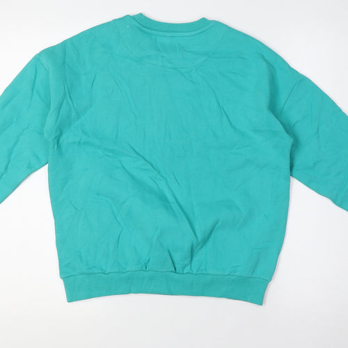 Marks and Spencer Girls Green Cotton Henley Sweatshirt Size 10-11 Years - Miami