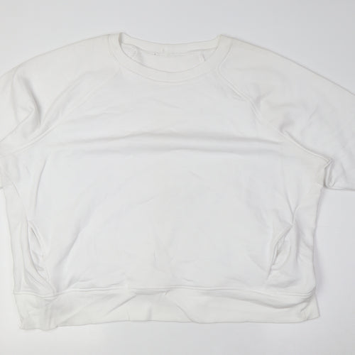 Marks and Spencer Womens White Cotton Pullover Sweatshirt Size 24