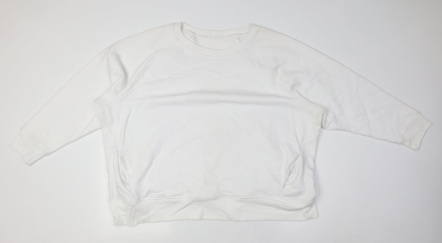 Marks and Spencer Womens White Cotton Pullover Sweatshirt Size 24