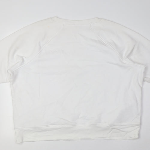 Marks and Spencer Womens White Cotton Pullover Sweatshirt Size 24