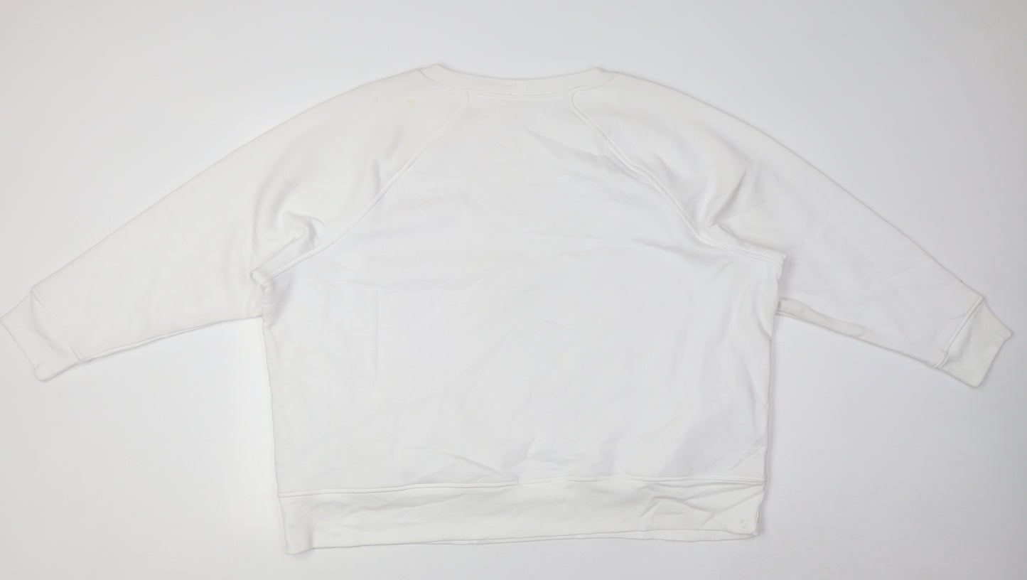 Marks and Spencer Womens White Cotton Pullover Sweatshirt Size 24