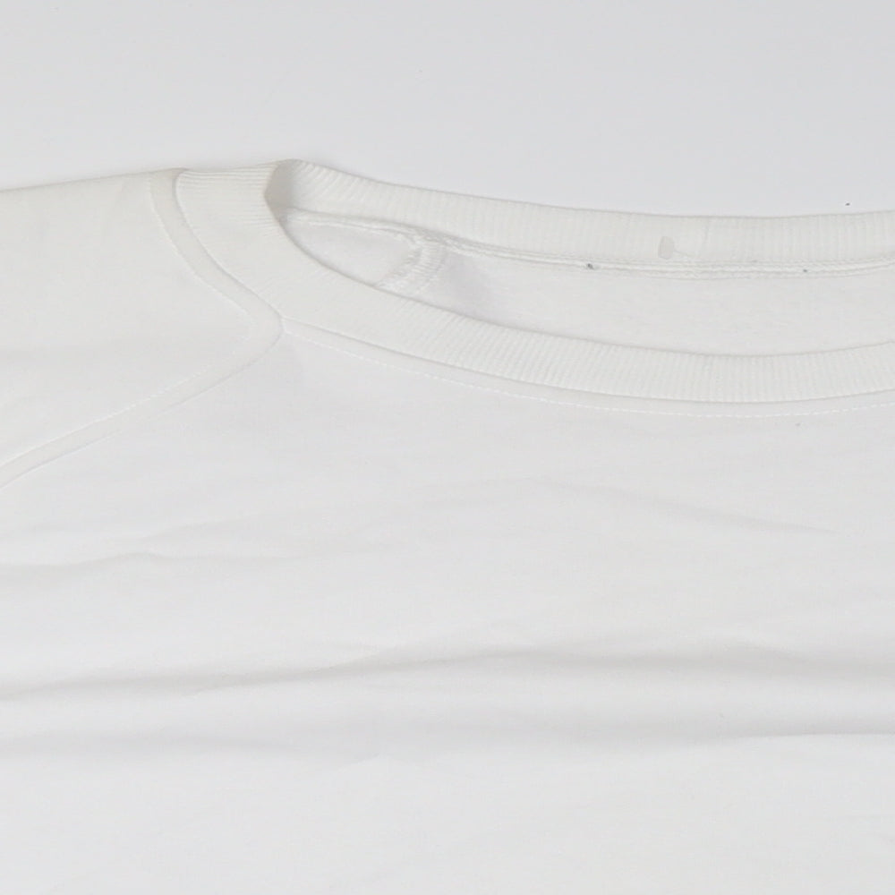 Marks and Spencer Womens White Cotton Pullover Sweatshirt Size 24