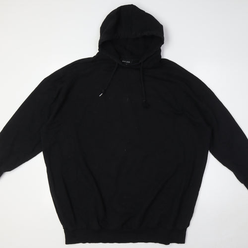 New Look Womens Black Cotton Pullover Hoodie Size 8 - Over Sized
