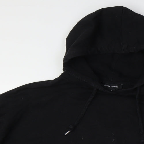 New Look Womens Black Cotton Pullover Hoodie Size 8 - Over Sized