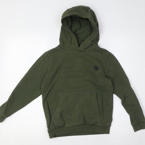 NEXT Boys Green Cotton Henley Hoodie Size 9 Years