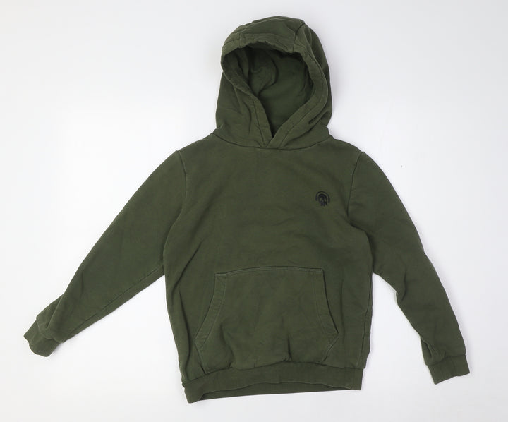 NEXT Boys Green Cotton Henley Hoodie Size 9 Years
