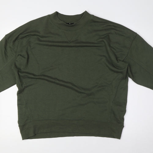 New Look Womens Green Cotton Pullover Sweatshirt Size 10