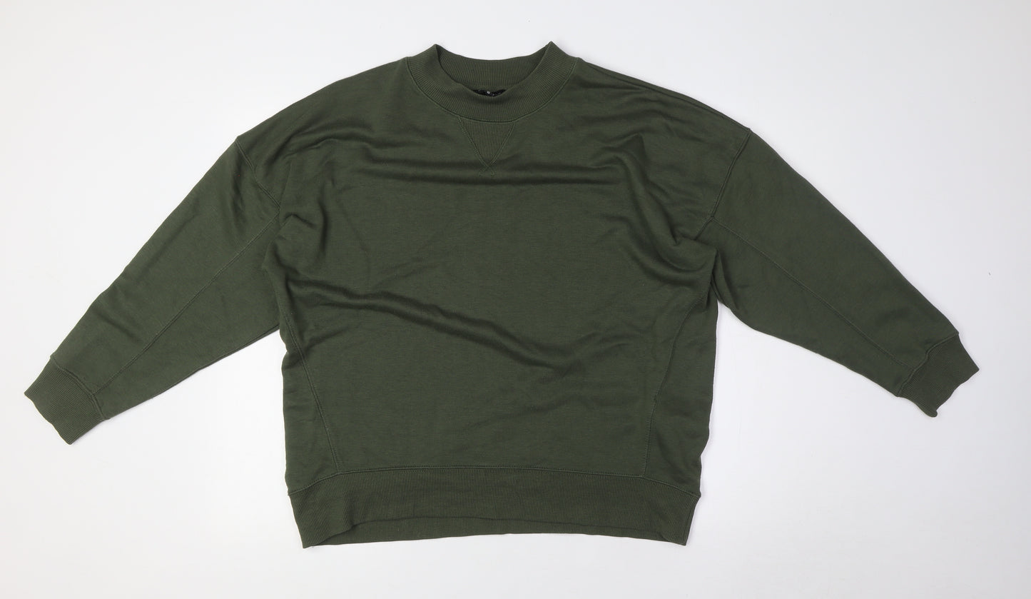 New Look Womens Green Cotton Pullover Sweatshirt Size 10