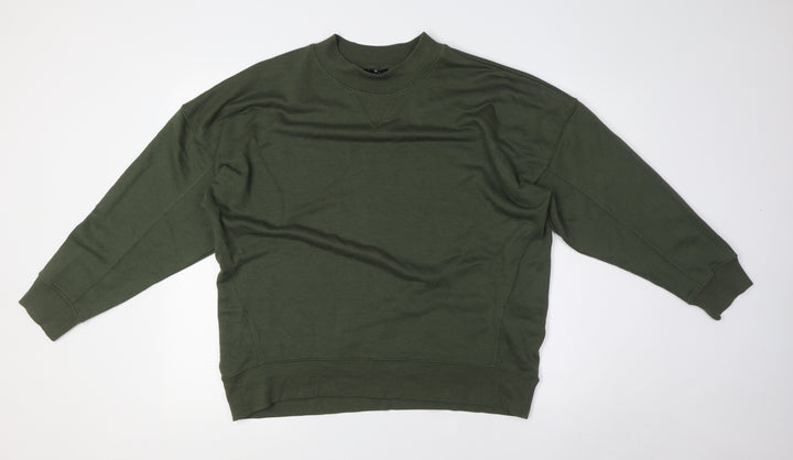 New Look Womens Green Cotton Pullover Sweatshirt Size 10