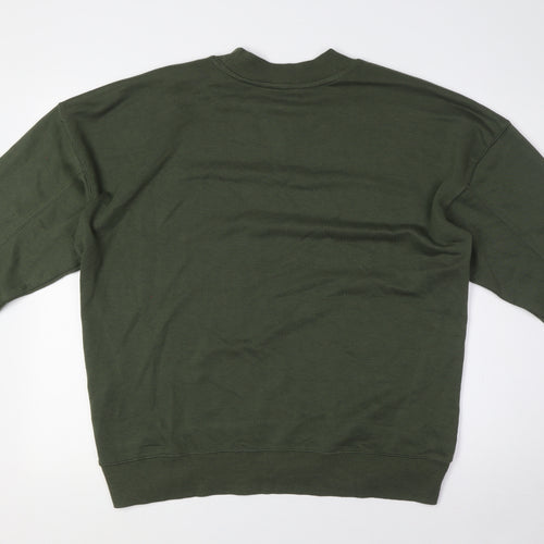 New Look Womens Green Cotton Pullover Sweatshirt Size 10