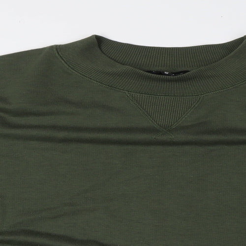 New Look Womens Green Cotton Pullover Sweatshirt Size 10