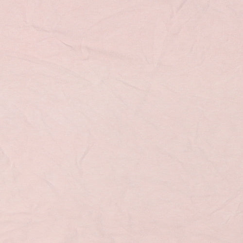 Zara Womens Pink Cotton Basic T-Shirt Size S Crew Neck - Breast Pocket