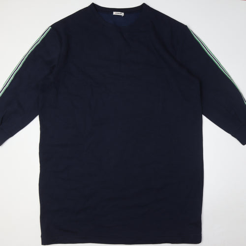 Damart Womens Blue Cotton A-Line Size 22 Crew Neck