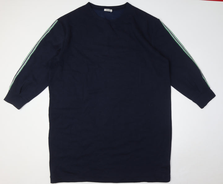 Damart Womens Blue Cotton A-Line Size 22 Crew Neck