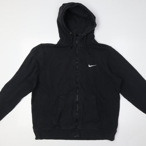 Nike Mens Black Cotton Full Zip Hoodie Size L