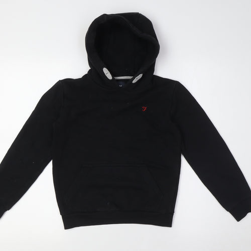 Farah Boys Black Cotton Pullover Hoodie Size 10-11 Years