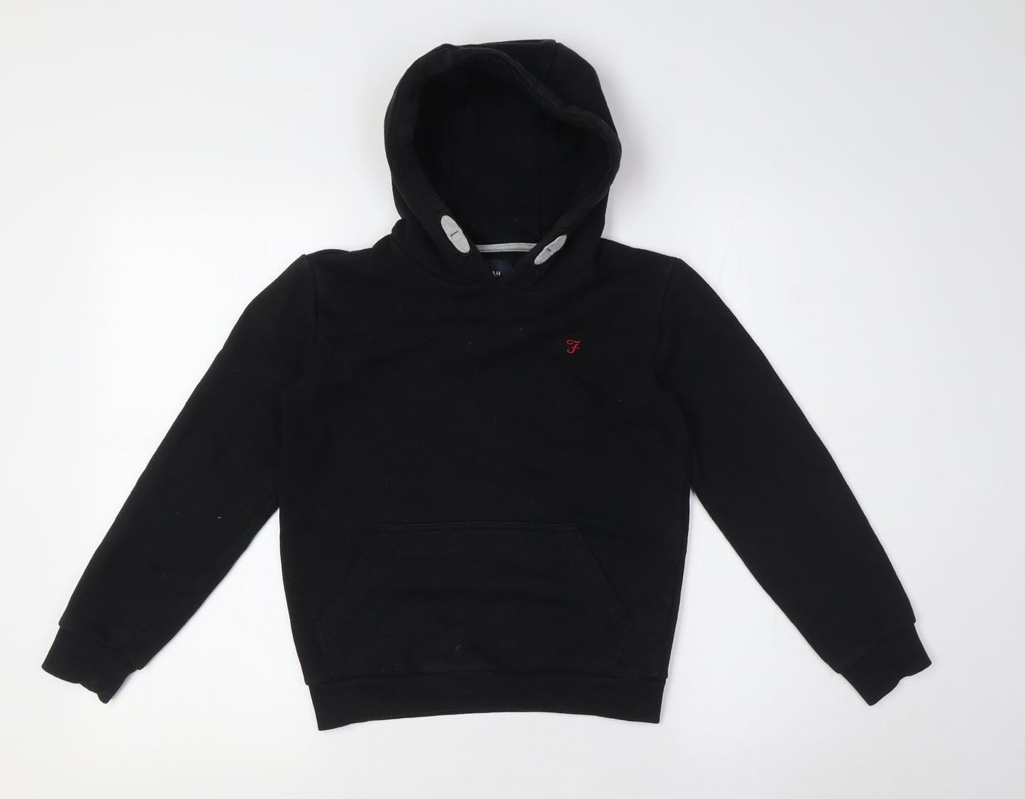 Farah Boys Black Cotton Pullover Hoodie Size 10-11 Years